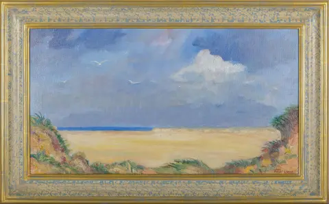 Jan Christian Poortenaar, signé en bas à droite, Amsterdam 1886 – 1958 Naarden, « Dunes », huile/toile, 32,5 x 58 cm