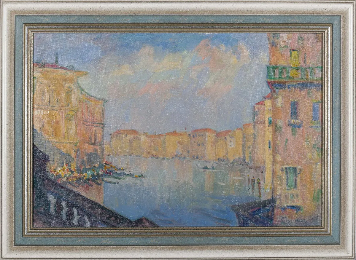 Jan Christian Poortenaar,右下角签名,阿姆斯特丹 1886 – 1958 纳尔登,《大运河》,布面油画,40 x 60 厘米 (42260-31)