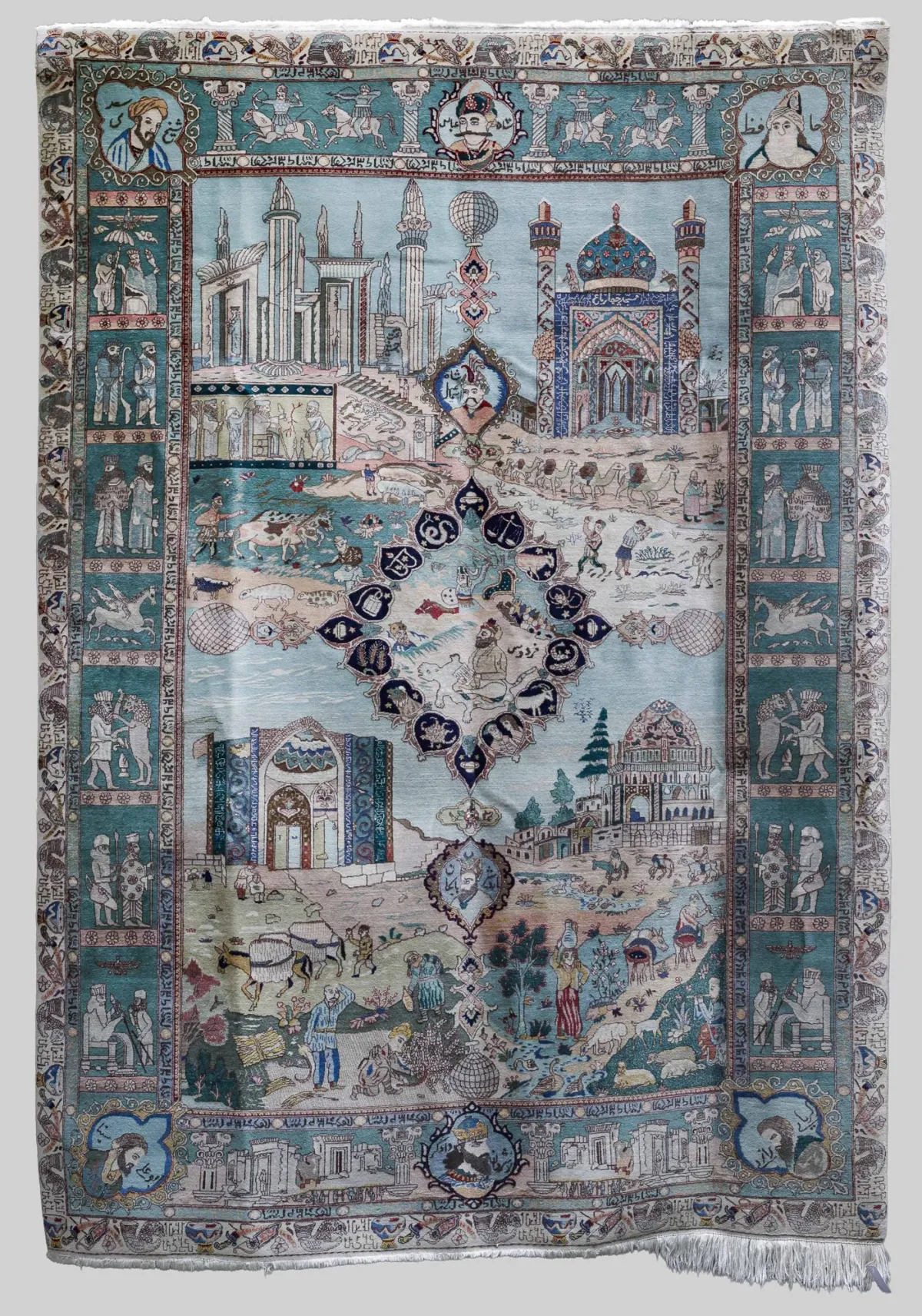 Tabriz, 253 x 183 cm, acortado, daños en el borde