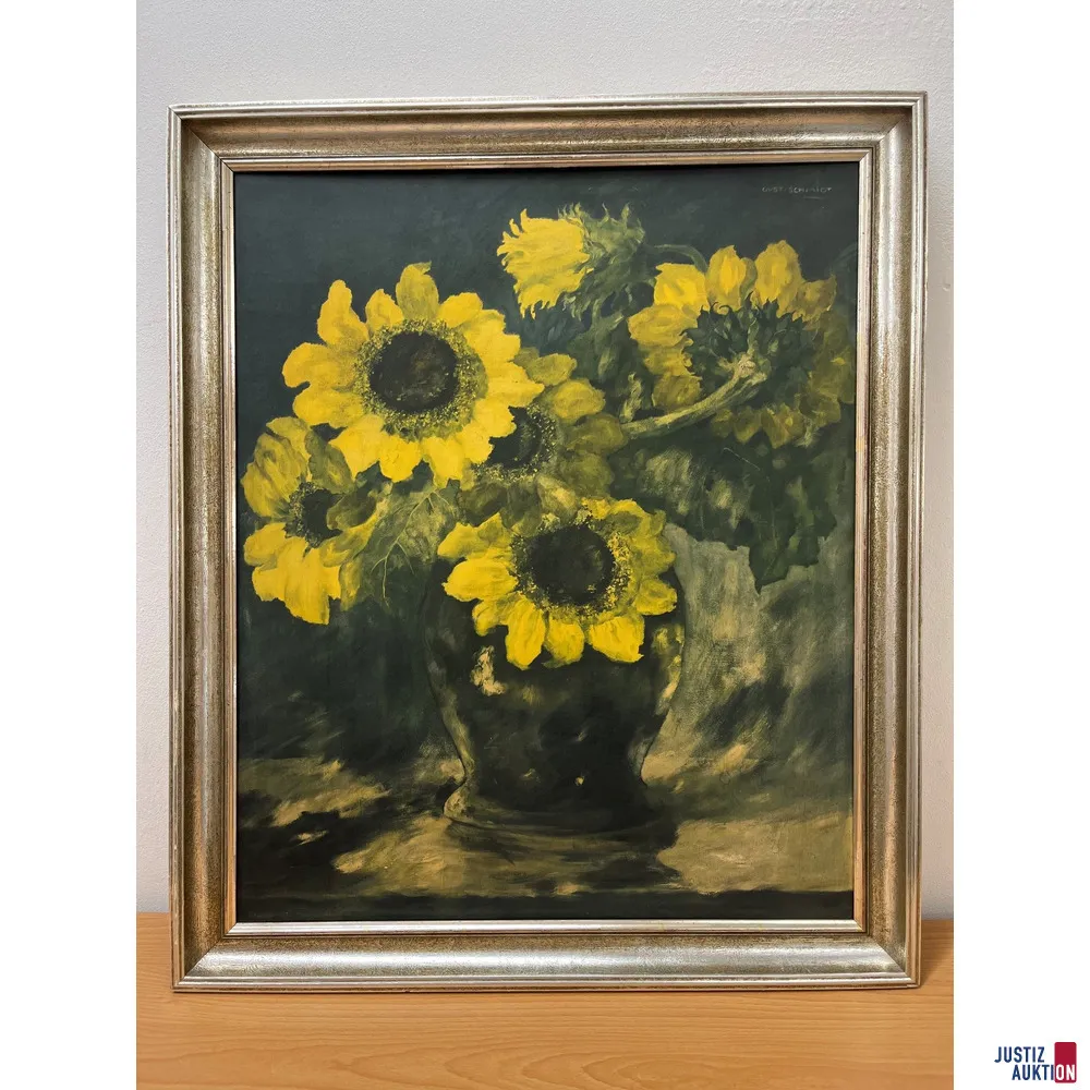 Solo ritiro: stampa su legno, motivo: girasoli