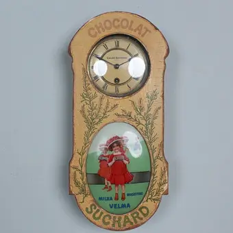 JUNGHANS. Ceas de perete pentru ciocolata Suchard, Junghans, Schramberg, circa 1910.