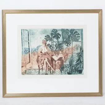 فنان غير معروف. 'Balkon'، إصدار 42/100، حفر، موقّع