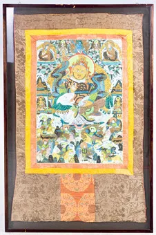 Thangka Vaishravana,喜马拉雅地区,20世纪。