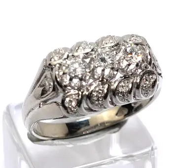 Anillo de oro con diamantes 0,75 ct, oro blanco 585/14K