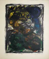 Pierre Alechinsky, Pays Noir, signeret farvelitografi fra 1962