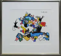 Otmar Alt, Freundschaft, signeret akvarel fra 2013, gallerirammet