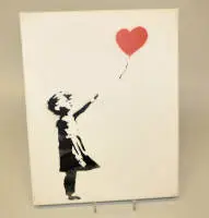 Banksy, Dismal Canvas, Girl with Balloon, Dismaland, skabelon af 2015