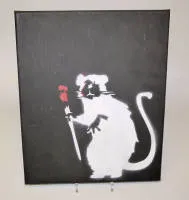 Banksy, Dismal Canvas, Brush Rat, Dismaland, estarcido de 2015