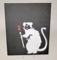 Banksy, Dismal Canvas, Brush Rat, Dismaland, 2015 şablon