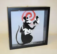 Banksy,Dismal Shadow Box,Radar Rat,Dismaland,2015年带模板喷绘的物件盒