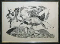 曼海姆艺术家：Rudi Baerwind，2幅素描和1幅木刻，以及Peter Schnatz，2幅彩色石版画，1970年代