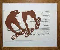 Joseph Beuys, "Zwei Frauen auf Schneeschuhen", serigrafia a colori firmata, incorniciata