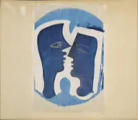 Georges Braque, "Le Couple", litografia a colori numerata del 1963