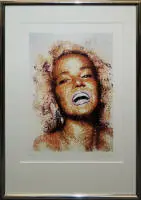 Chris Britz, Fame Fatal, 2002 tarihli imzalı renkli ofset litografi, galeri çerçeveli