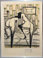 Bernard Buffet，《Jeux des Dames》，1970年签名彩色石版画，带框