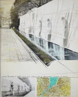 Christo，Wrapped Mur des Réformateurs，Project for Geneva，1977年综合材料/拼贴
