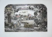 Graham Clarke，English Cottages, villages & stories，收藏遗产含11幅签名彩色蚀刻版画，另附一信封，内有1970/80年代原始发票及往来信件