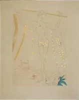 萨尔瓦多·达利，《L` Èquilibriste》（走钢丝者），签名彩色蚀刻版画，1965年