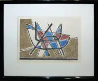 هاينريش ماريا دافرينغهاوزن، «حوض استحمام بالنوغا/الصدأ/الأزرق»، غواش من 1953، مؤطرة