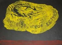 Felix Droese,《Hemelse vrede 3.6.1989》与《Lockvogel》,彩色木刻版画与蚀刻版画,签名