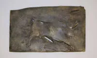 Thomas Duttenhoefer，《公牛》，青铜浮雕，1997 及 3 件公牛和一对人物，综合材料及 3 幅水彩，一幅带框，1986-92，附展览图录《Bischof und Stier》，1997