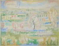 Paul Eliasberg，《Dammartin》，1965年签名水彩画