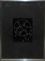 Wolfram Erber，抽象构图，1972年刮刻纸板，带框