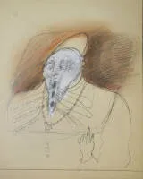 Herbert Falken，《向培根致敬》，教皇，1977年素描