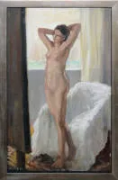 Karl Hayd，《人体习作》，约1920年油画，带框