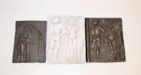 Richard Heß, Kucaklaşma, ayna önünde çift ve Karşılaşma, 4 bronz rölyef ve 2 alçı döküm