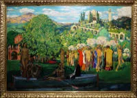 Otto Hettner, „Frühlingsfest”, tempera cu ou, operă principală impresionistă de mari dimensiuni din 1905