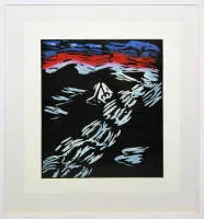 Jörg Immendorff，无题，1987年签名彩色木刻版画，带框