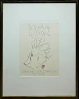 Horst Janssen, "Der Hase und der Igel", monogrammeret tegning fra 1973