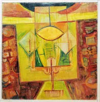 Fritz Jarchow小型收藏遗产：1964年室内油画 / 1965年混合技法《Alte Uhr》及1974年人物墨笔画