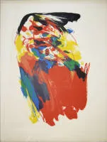 Asger Jorn，无题，1973年2幅彩色石版画