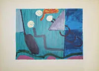 Ida Kerkovius，带点的蛇，1963年签名彩色丝网版画