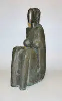 Manfred Kieselbach, Oturan figür, 1998 civarı bronz heykel, monografik sergi kataloğu ile
