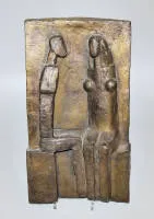 Manfred Kieselbach，坐着的夫妇，青铜浮雕附专著展览图录