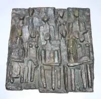 Manfred Kieselbach, dinleyiciler, monografik sergi kataloğu ile bronz rölyef