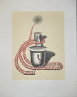 康拉德·克拉普赫克,《L'Elu》(电话),签名彩色石版画