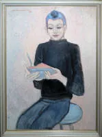 兹德涅克·克莱因迪恩斯特，男孩肖像，1987年油画，带框