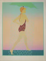 Kiki Kogelnik，《Rainy》，1977年签名彩色丝网版画