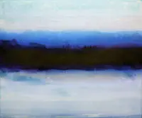 Bruno Kurz, "Saphir 8" (pittura color-field), tecnica mista su legno