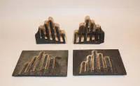Helmut Lander，4 件达姆施塔特婚礼塔，1992 年青铜浮雕