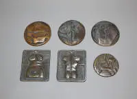 Helmut Lander, 6 rilievi, bronzo/ferro dal 1976/1980/1982/1990