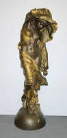 约1900年大型纱舞裸体像,灰泥青铜色,签名 ....Lebourg