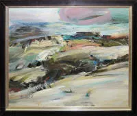 Bozena Lesiak，《Snieg II》（雪），1991年油画，带框