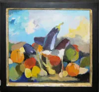Werner Lichtner-Aix，《Nature morte》，1974年油画，带框