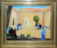 Werner Lichtner-Aix, "Place de Boule", 1976 tarihli yağlıboya tablo, çerçeveli