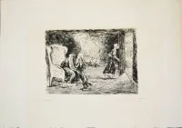 Max Liebermann，《少年多俾亚归来》，1920年签名蚀刻版画
